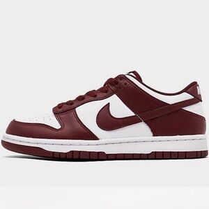 Nike Burgundy and White Low-Top Sneakers